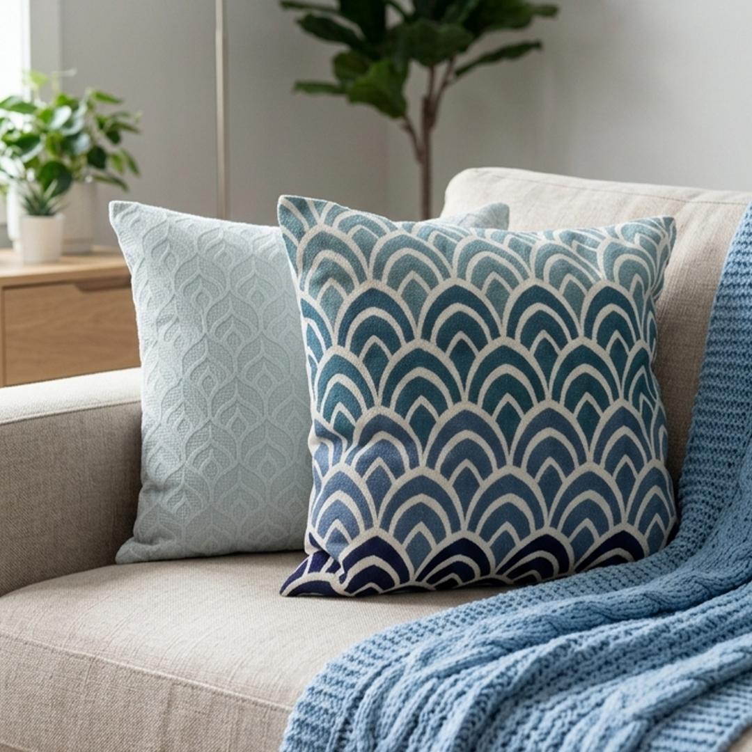 Set 2 coussins multi couleur bleu 45x45cm
