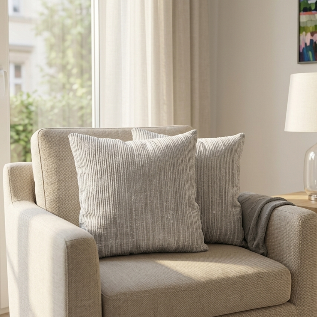 Set 2 coussins gris clair 45x45cm