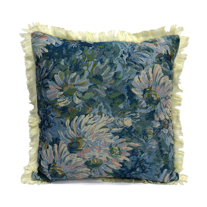 Set 2 coussins fleurs bleu 45x45cm