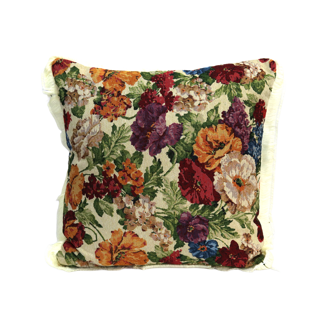 Set 2 coussins 45x45cm vert floral