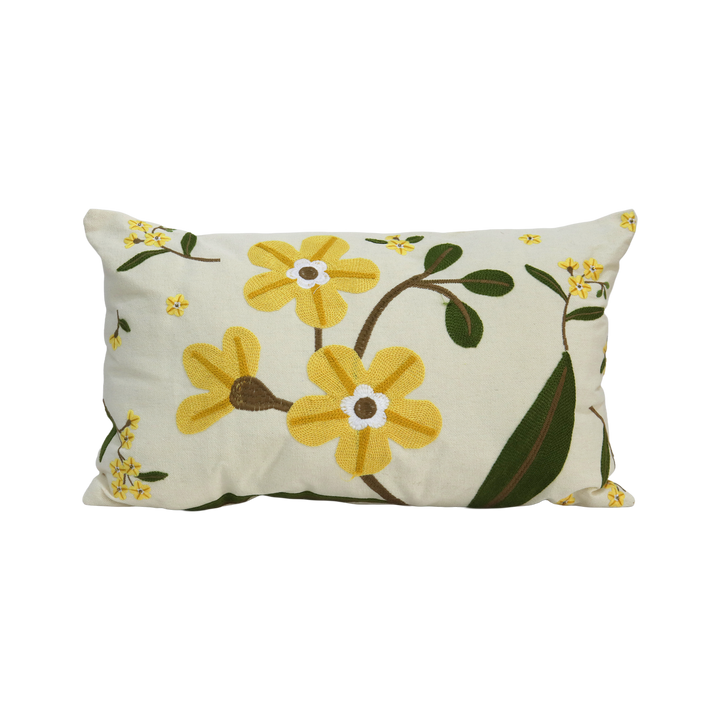 Set 2 coussins 45x45cm + 30x50cm fleur jaune