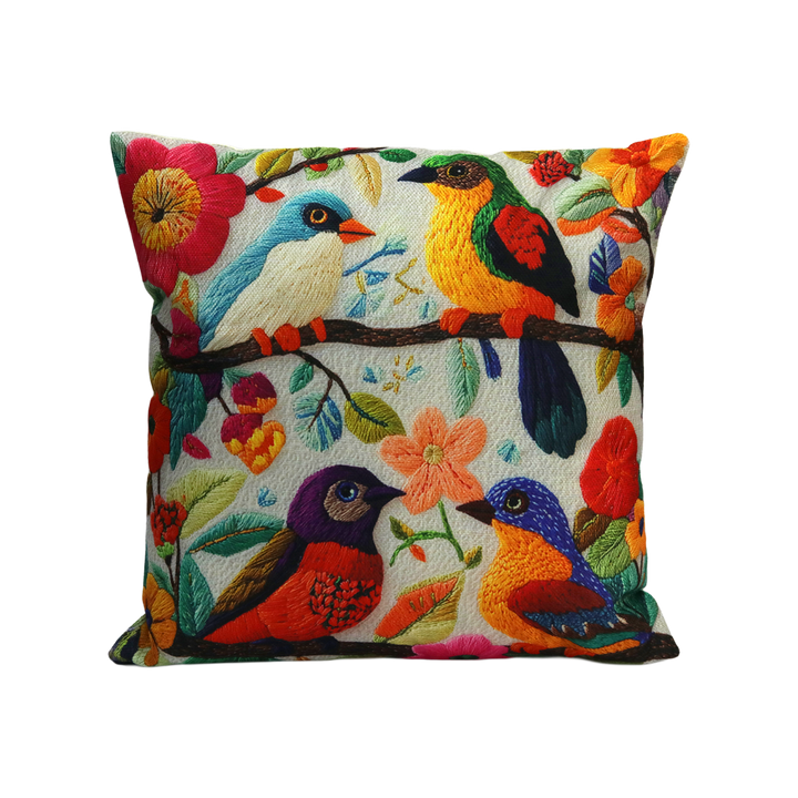 Set 2 coussins 45x45cm oiseaux