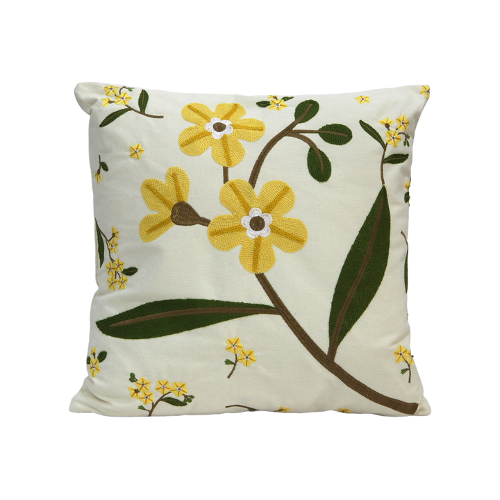 Set 2 coussins 45x45cm + 30x50cm fleur jaune