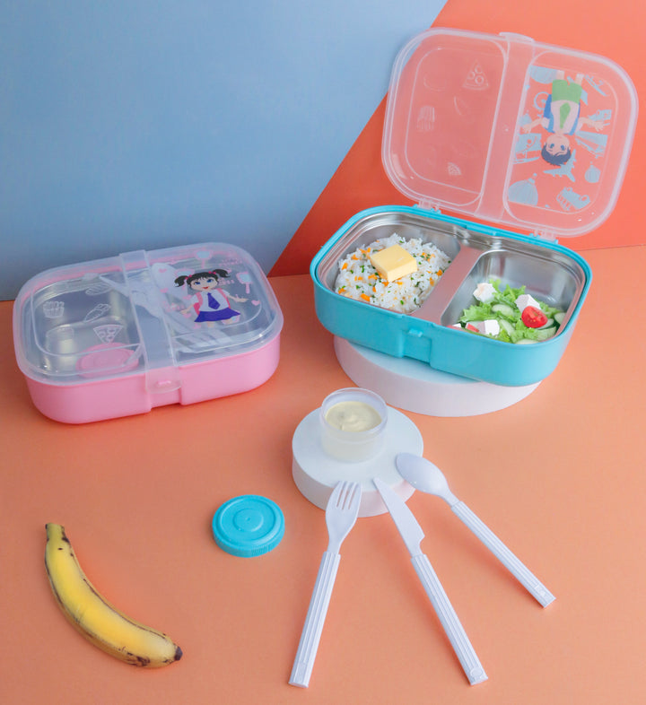 Set 2 lunch box en inox kids 20x15x6cm