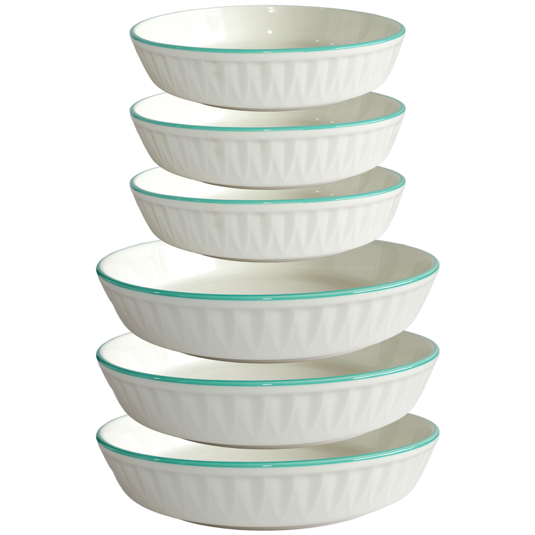 Set 6 assiettes creuses 3x18cm + 3x20cm