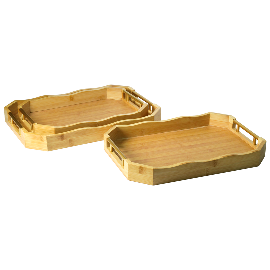 Set 3 plateaux en bois 36cm + 40cm + 44cm