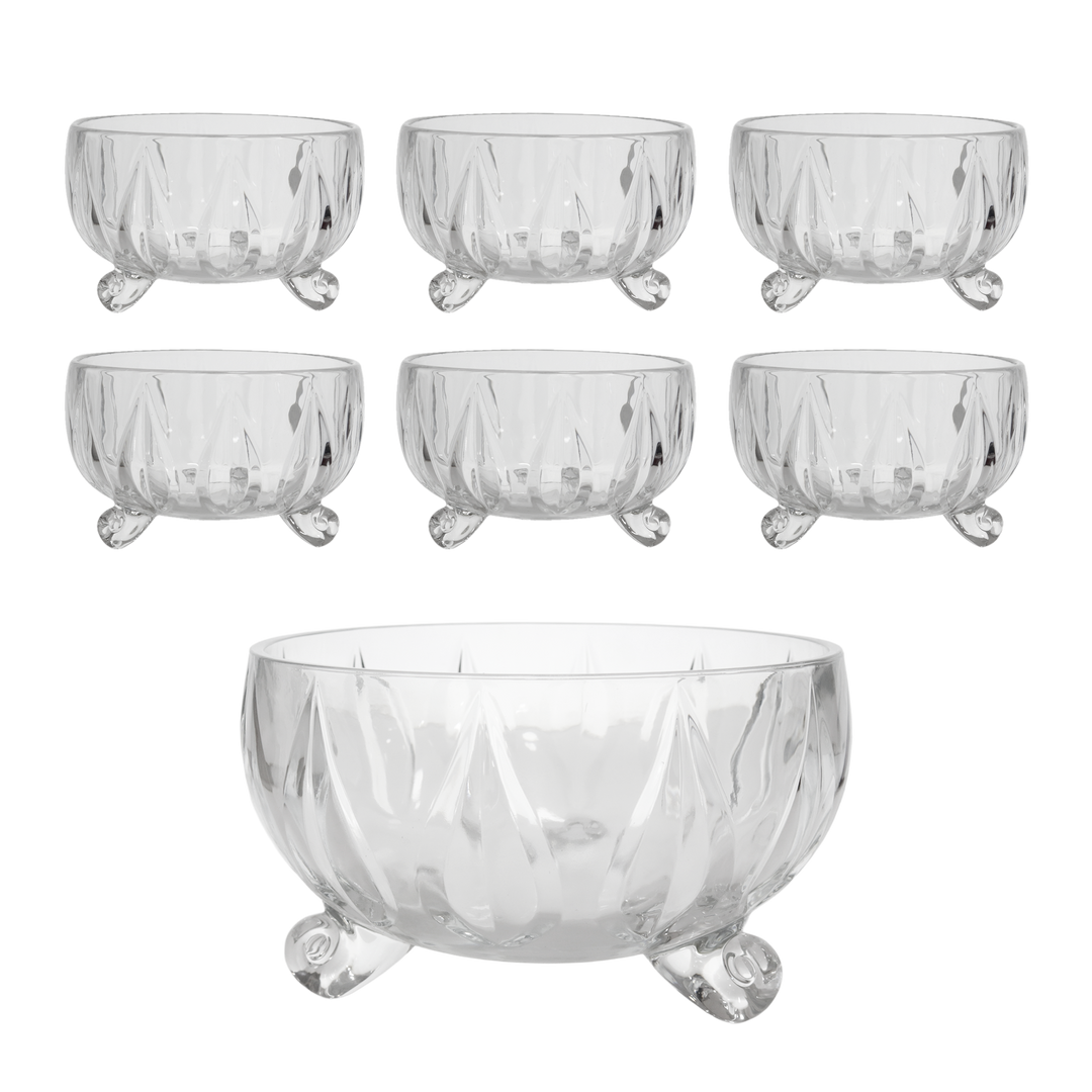 Set saladier 20cm + 6 bols 11,50cm en verre