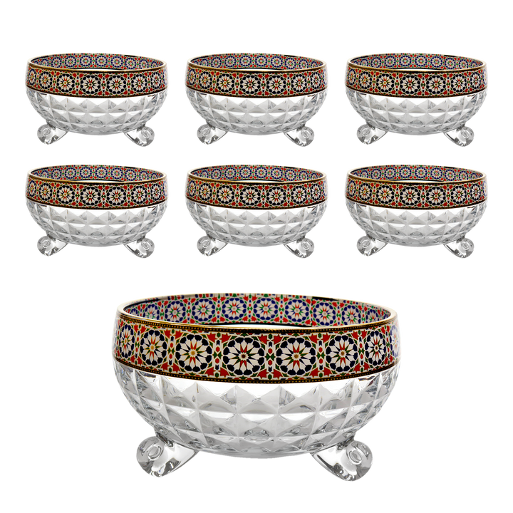 Set saladier 20cm + 6 bols 11,50cm en verre