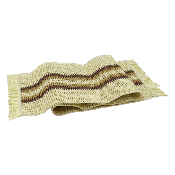 Set chemin de table 120x30cm + 6 sets de table 45x30cm + boite mouchoir 31cm en paille