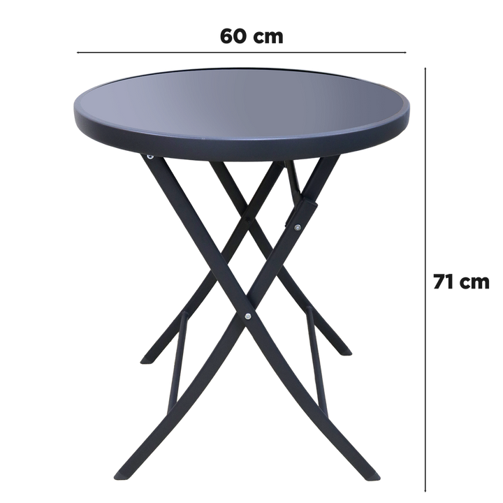 Table 60cm + 2 chaises en métal