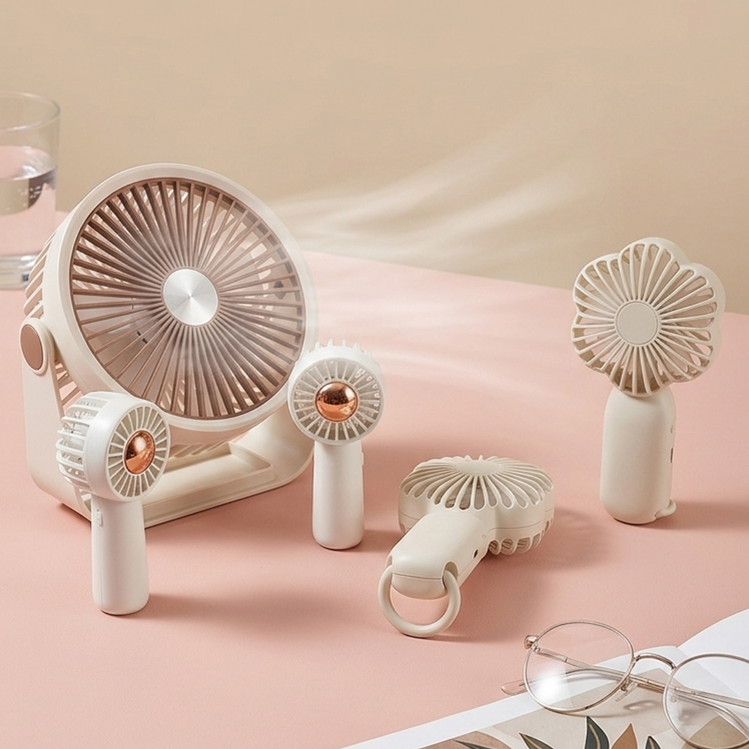 Set 5 mini ventilateurs USB 2x11cm + 2x16cm + 18cm