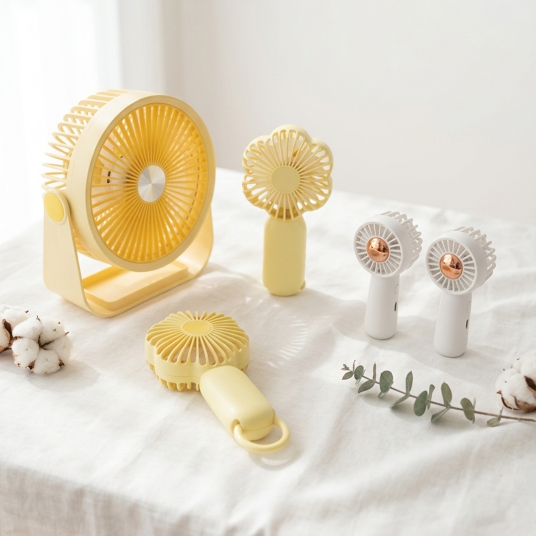 Set 5 mini ventilateurs USB 2x11cm + 2x16cm + 18cm