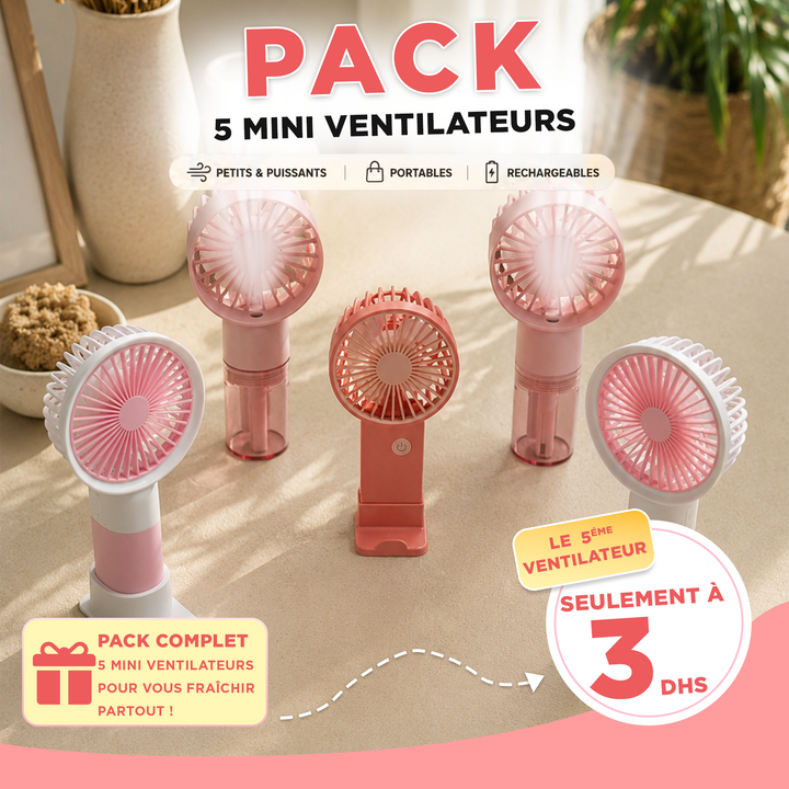 Set 6 mini ventilateurs USB 2x16cm + 2x16cm +13cm