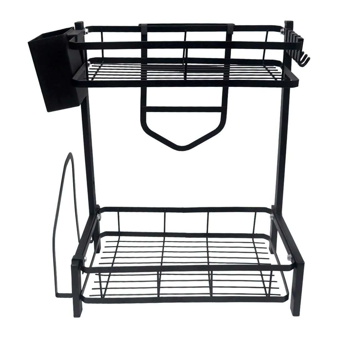 Etagère 2 niveaux multi-usage en métal 33x20x40cm