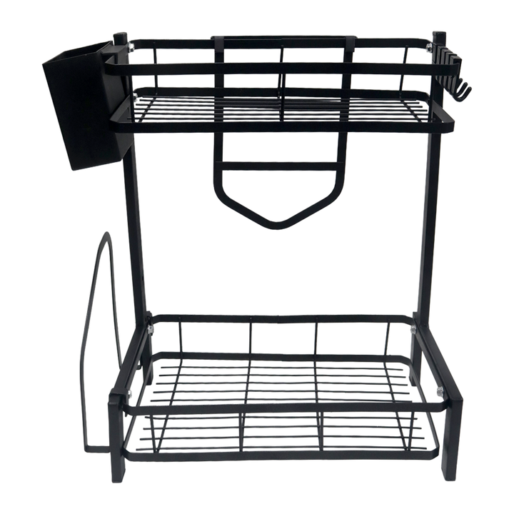 Etagère 2 niveaux multi-usage en métal 33x20x40cm