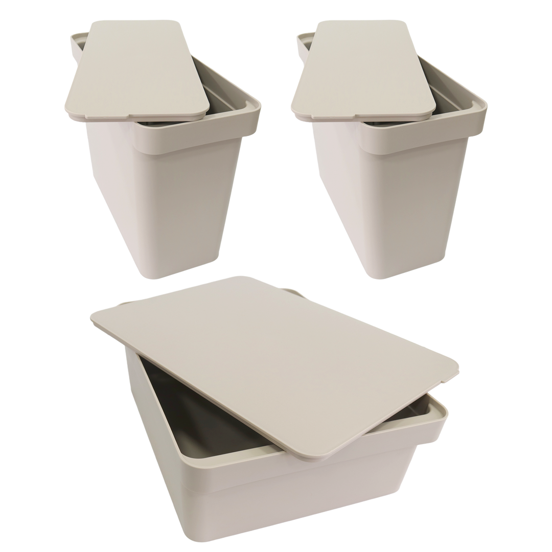 Set 2 boîtes rangement 14cm + 1 boîte de 28cm