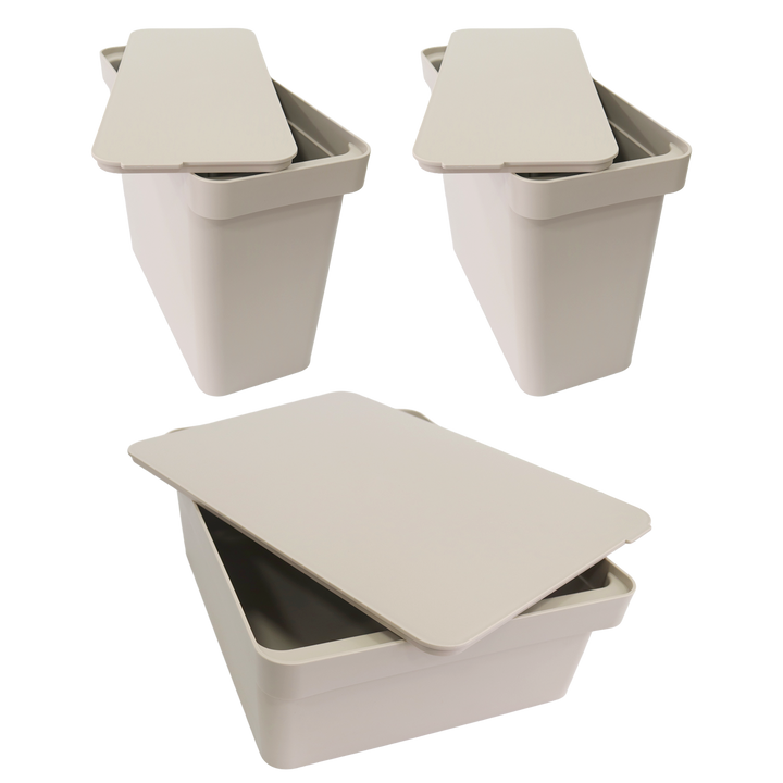 Set 2 boîtes rangement 14cm + 1 boîte de 28cm