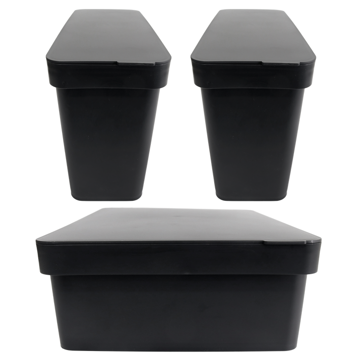 Set 2 boîtes rangement 14cm + 1 boîte de 28cm
