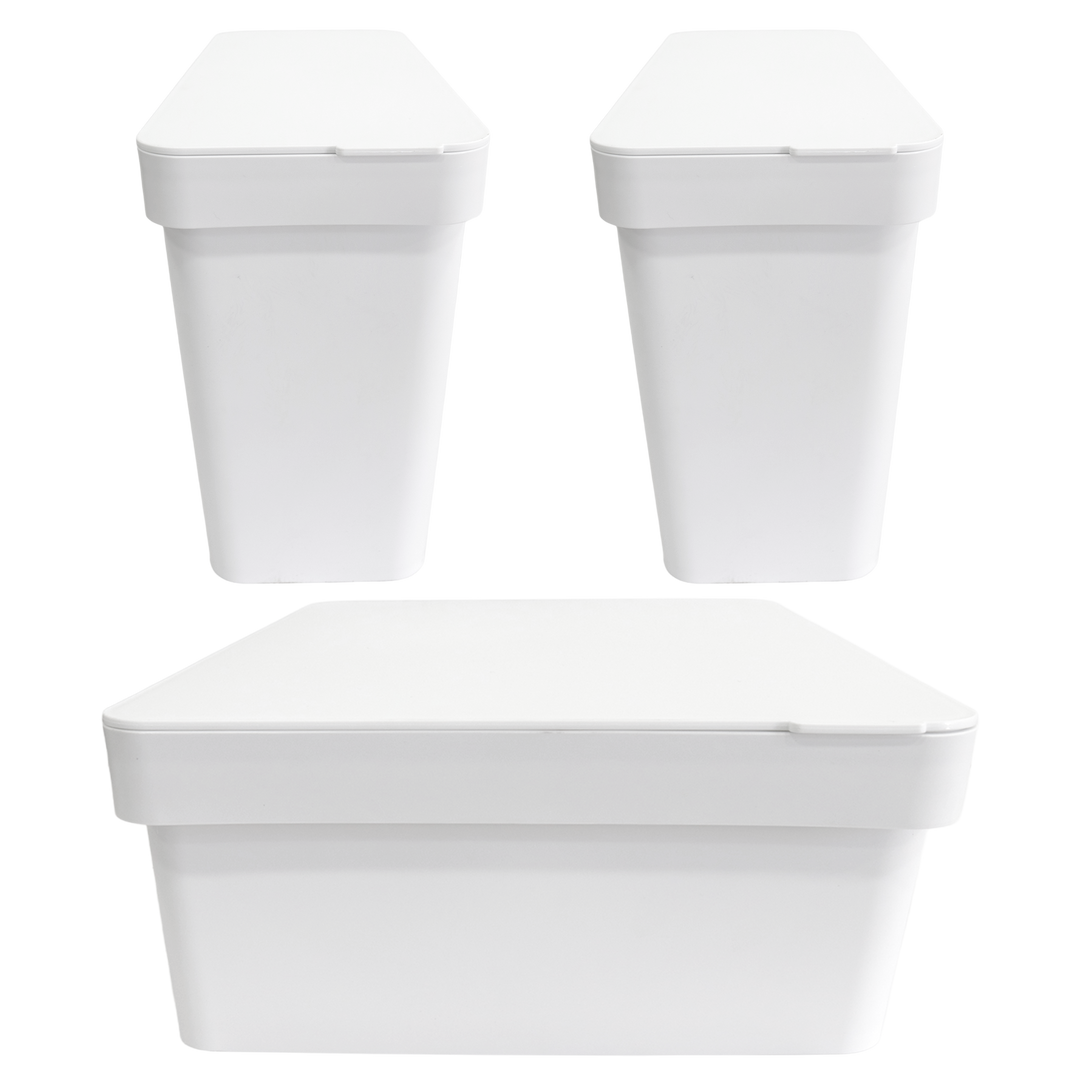 Set 2 boîtes rangement 14cm + 1 boîte de 28cm