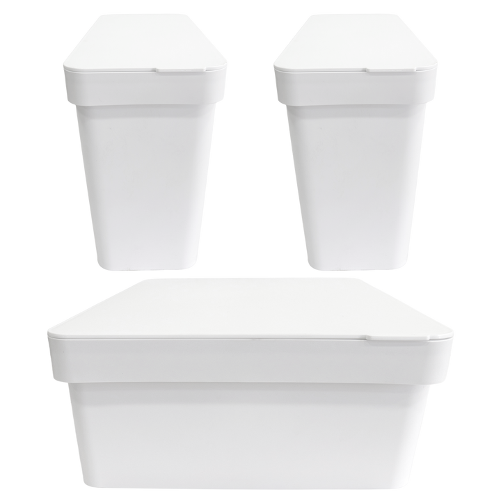 Set 2 boîtes rangement 14cm + 1 boîte de 28cm