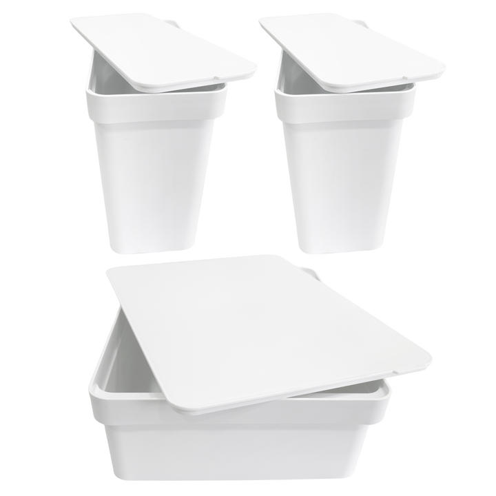 Set 2 boîtes rangement 14cm + 1 boîte de 28cm
