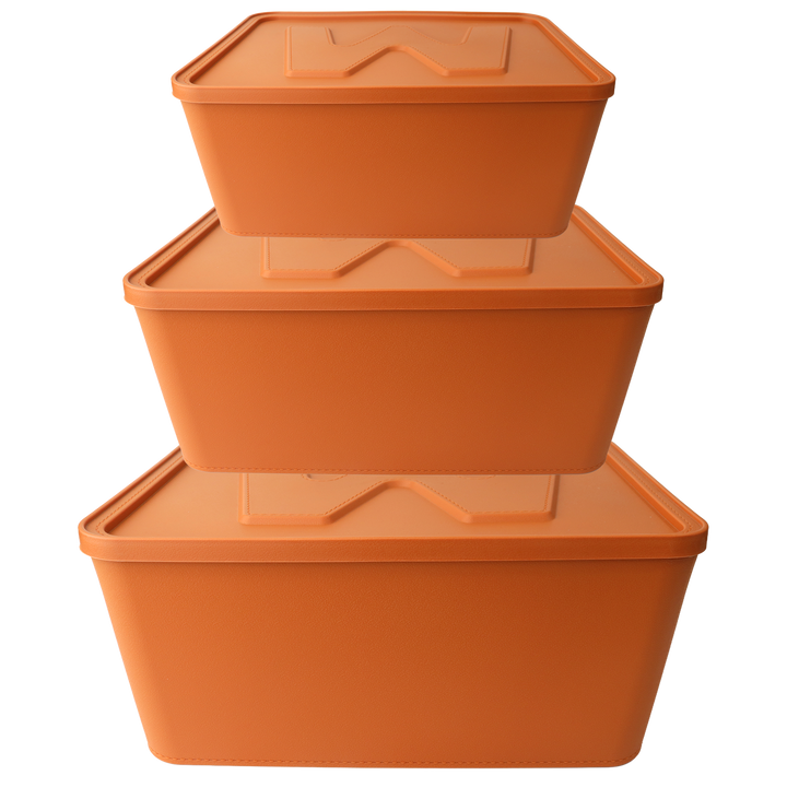 Set 3 boîtes de rangement en plastique 8L + 14L + 20L