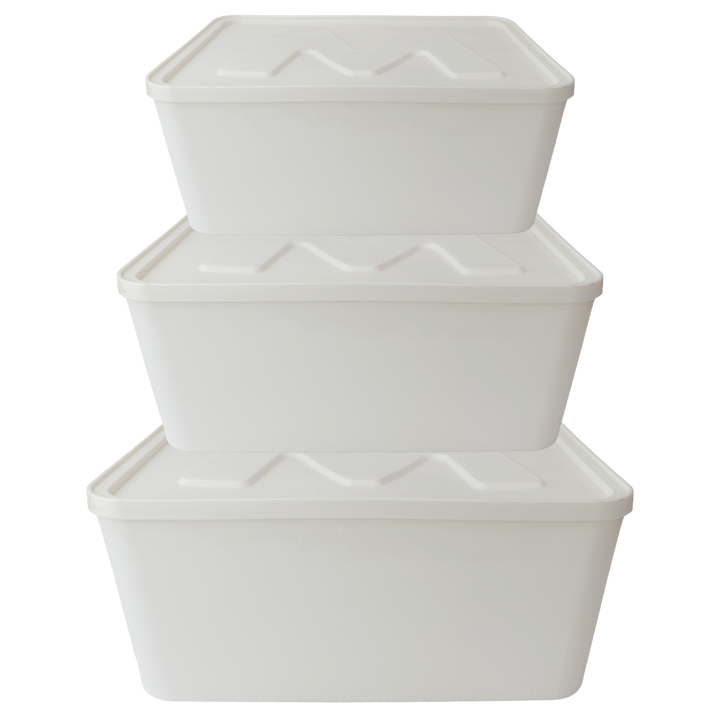 Set 3 boîtes de rangement en plastique 8L + 14L + 20L