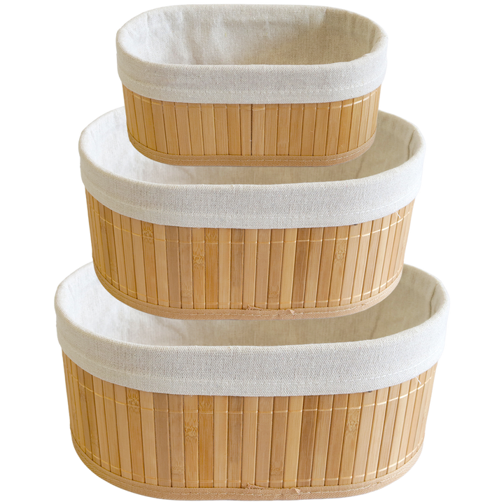 Set 3 paniers à pain ovales 22cm + 26cm + 30cm