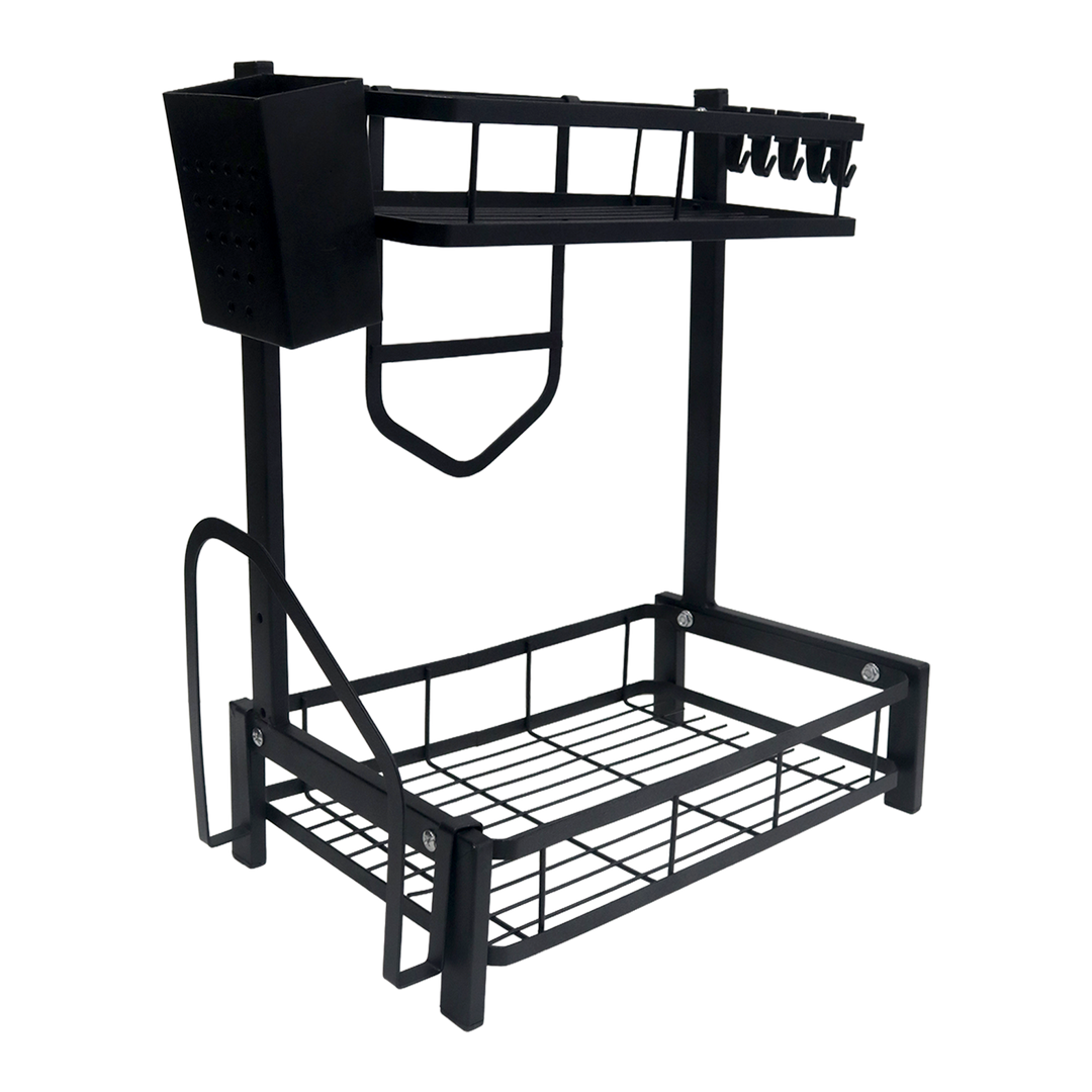 Etagère 2 niveaux multi-usage en métal 33x20x40cm