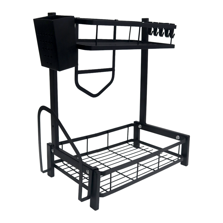 Etagère 2 niveaux multi-usage en métal 33x20x40cm