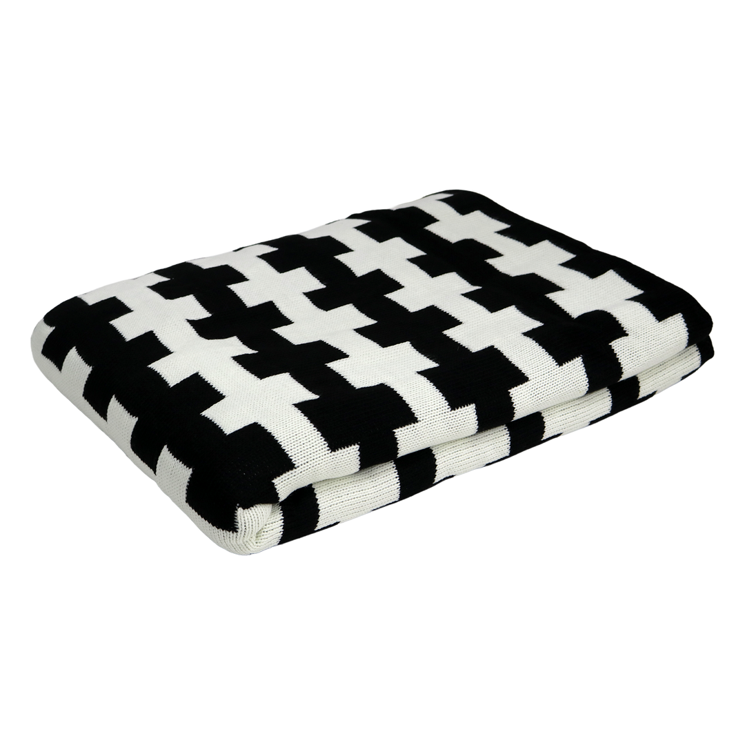 Plaid noir et blanc 130x180cm