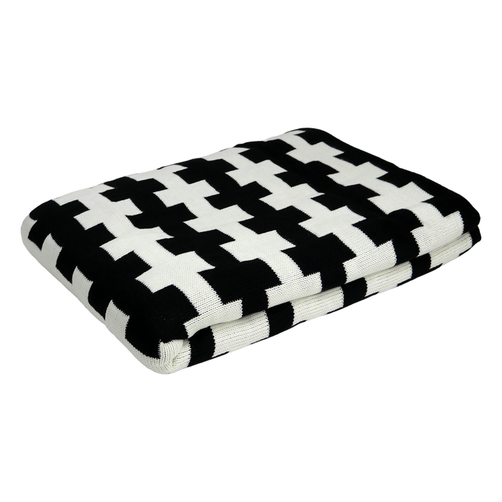 Plaid noir et blanc 130x180cm