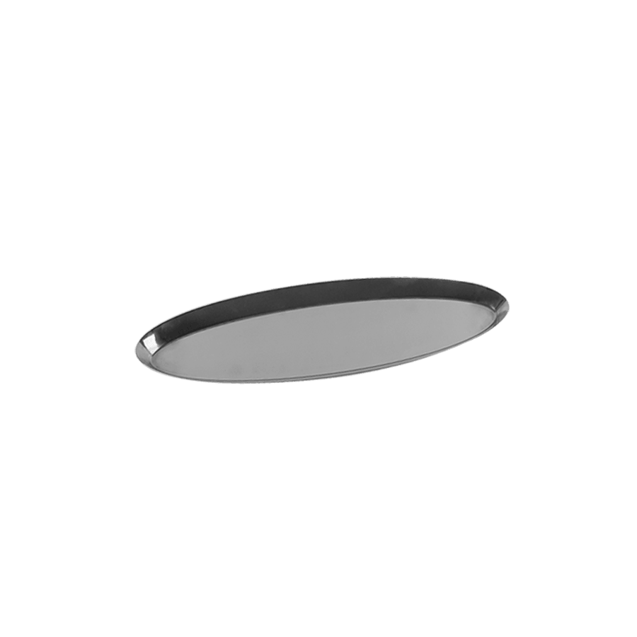 Plat ovale en métal argenté 42x13cm - Saga Cuisine