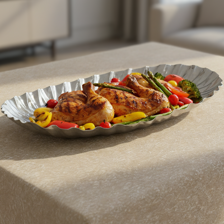 Plat présentation en inox 47x28cm