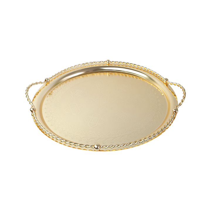 Plateau en métal doré 45cm