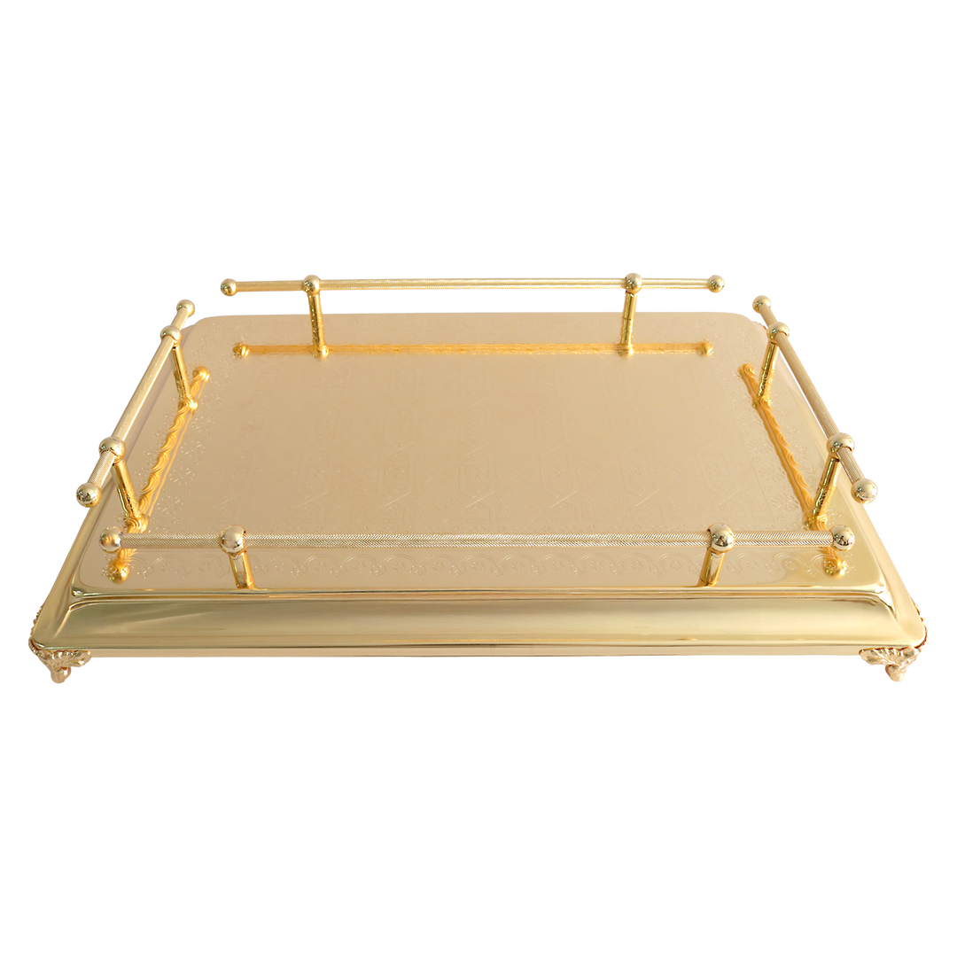 Plateau en métal doré 49x34cm