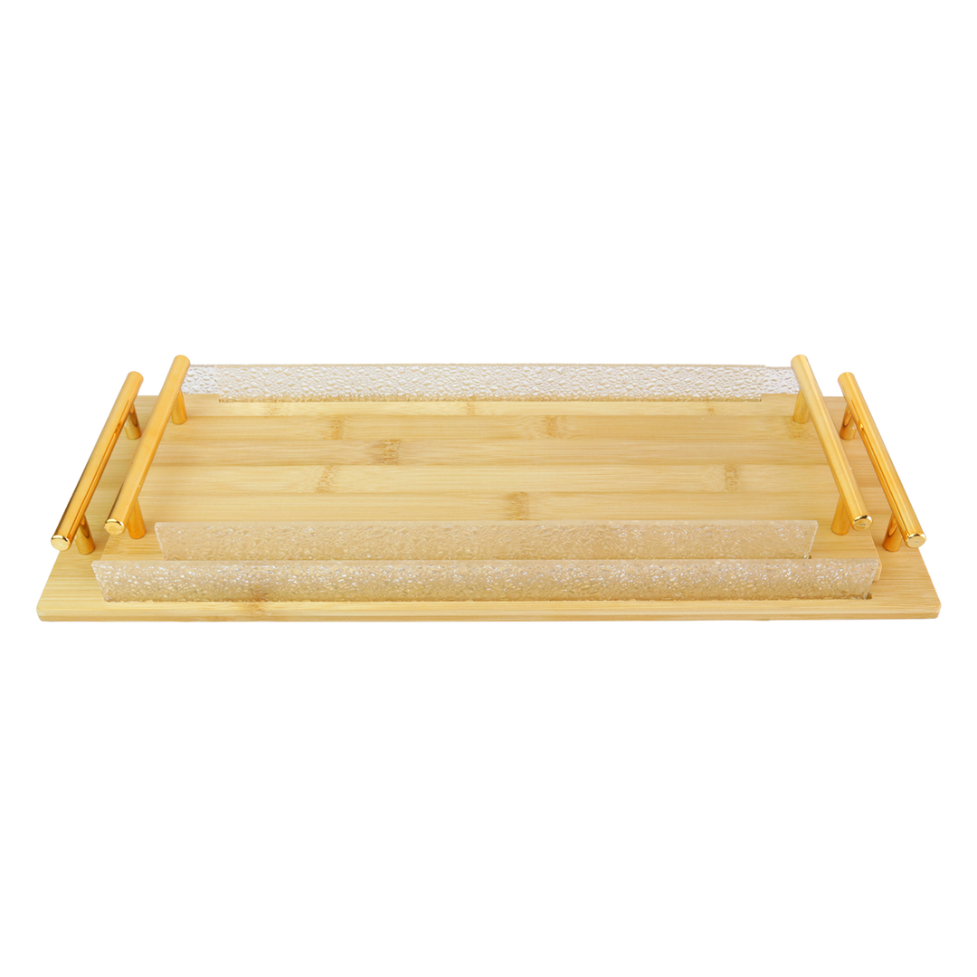 Set 2 plateaux rectangulaire en bois 40cm + 46cm