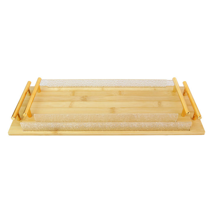 Set 2 plateaux rectangulaire en bois 40cm + 46cm