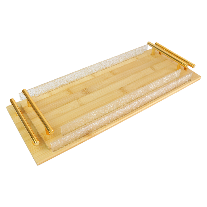 Set 2 plateaux rectangulaire en bois 40cm + 46cm