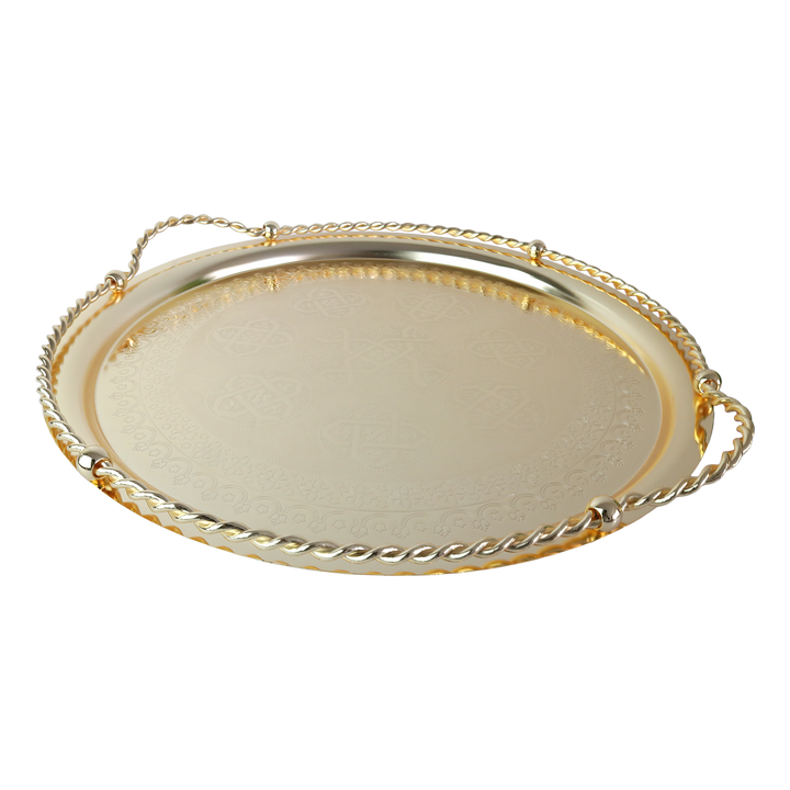 Plateau en métal doré 45cm
