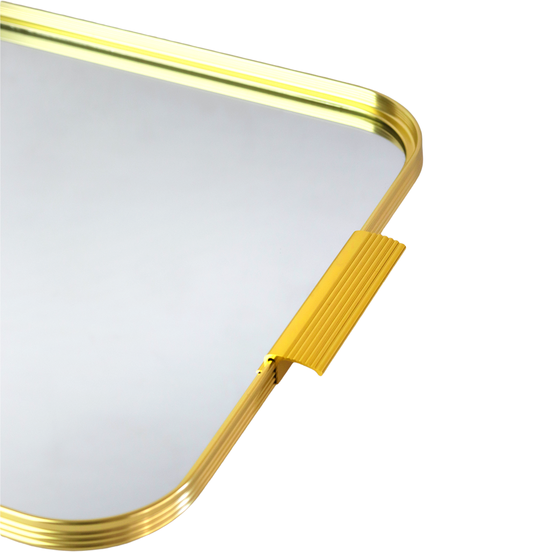 Plateau carré miroir doré 35cm