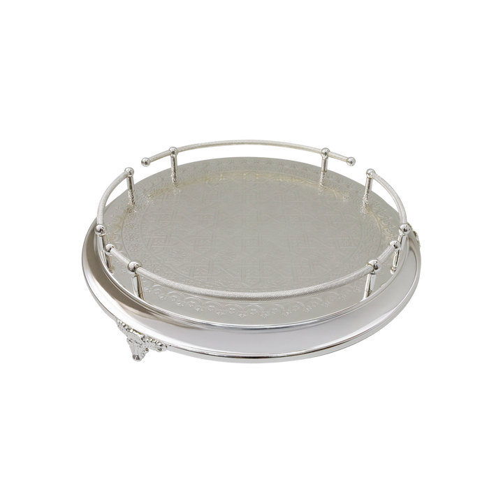 Plateau en métal argenté 40cm