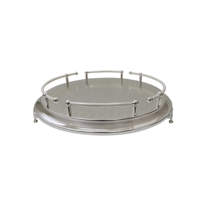 Plateau en métal argenté 40cm