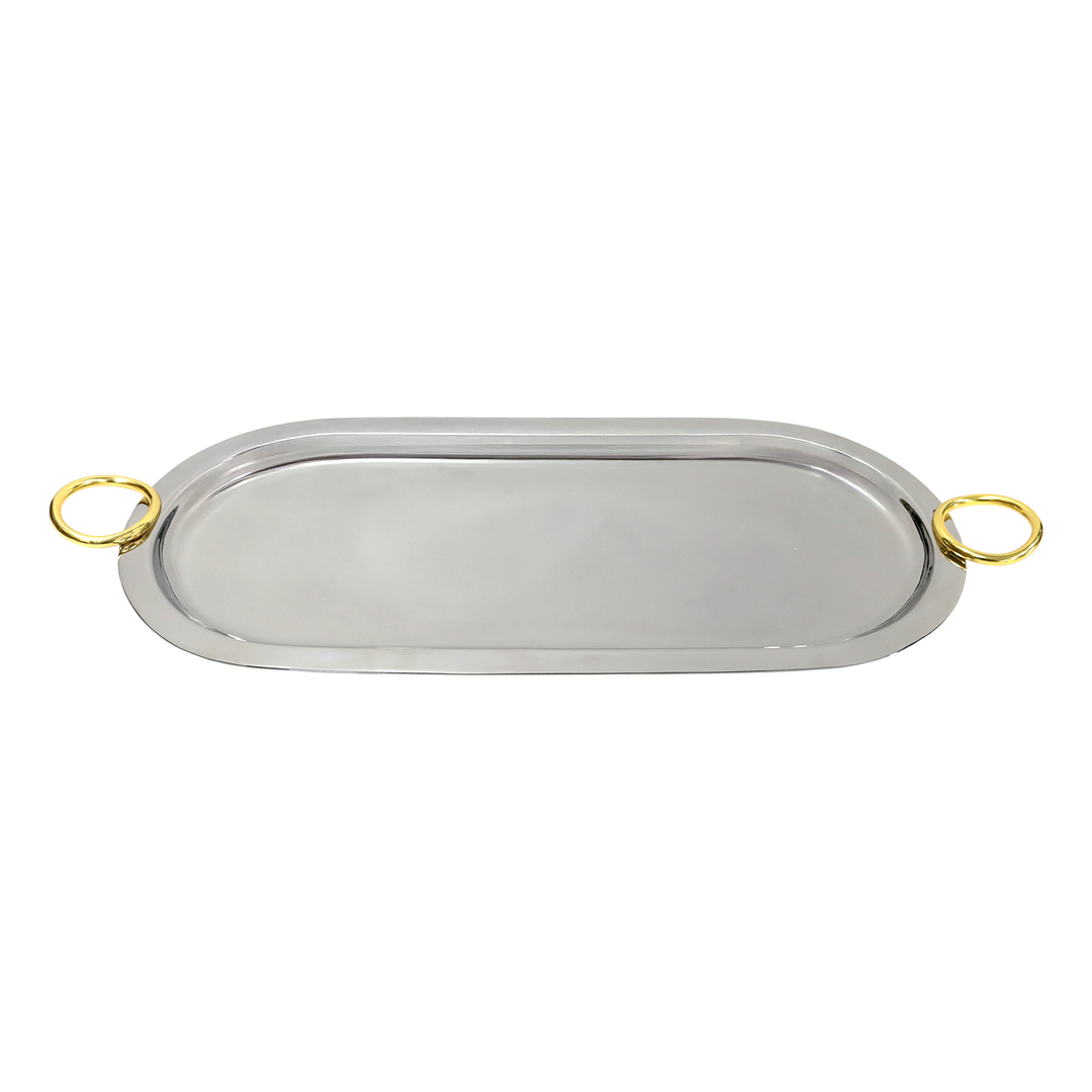 Plateau ovale en inox 40x19,50cm