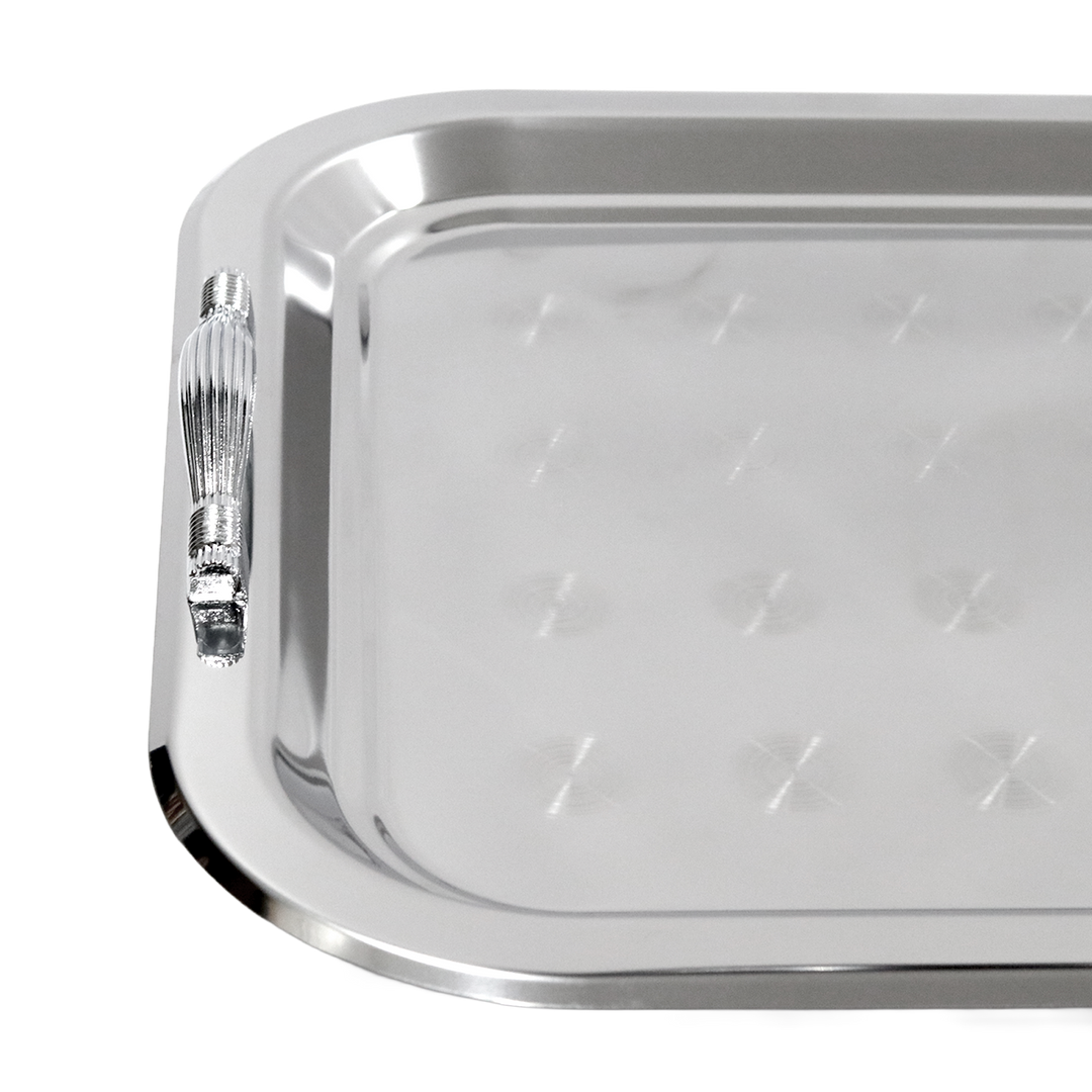 Plateau en inox rectangulaire 55x40cm