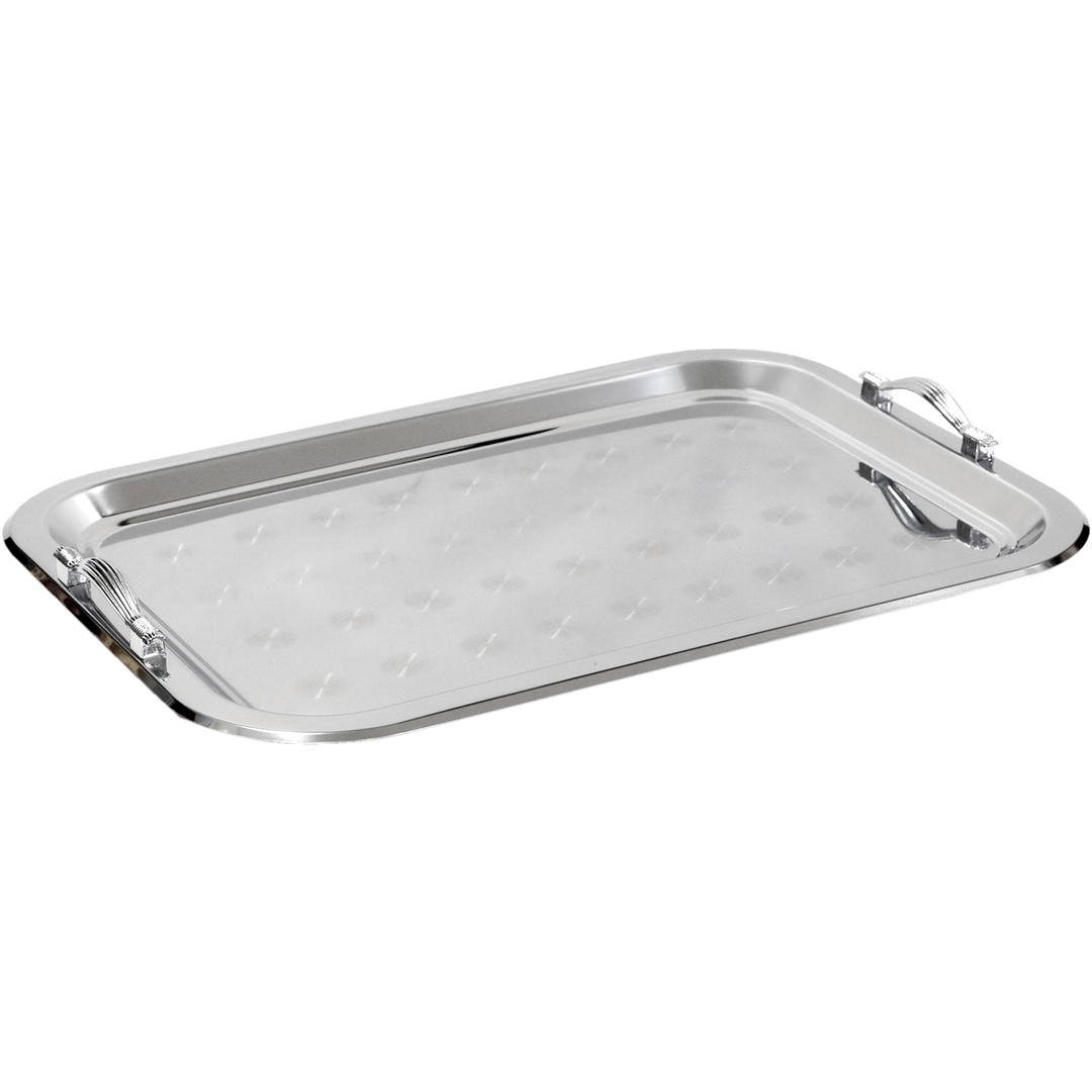 Plateau en inox rectangulaire 55x40cm