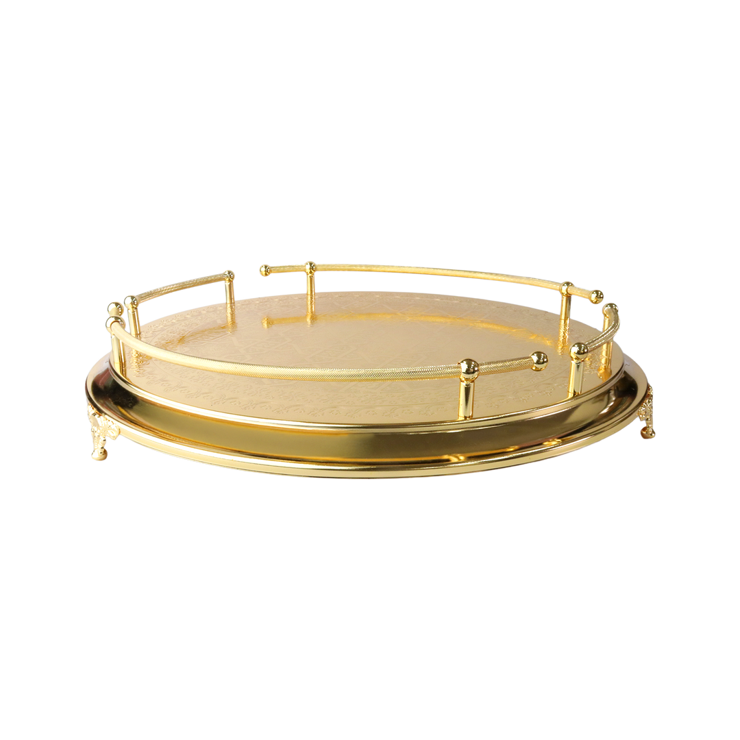 Plateau en métal doré 45cm