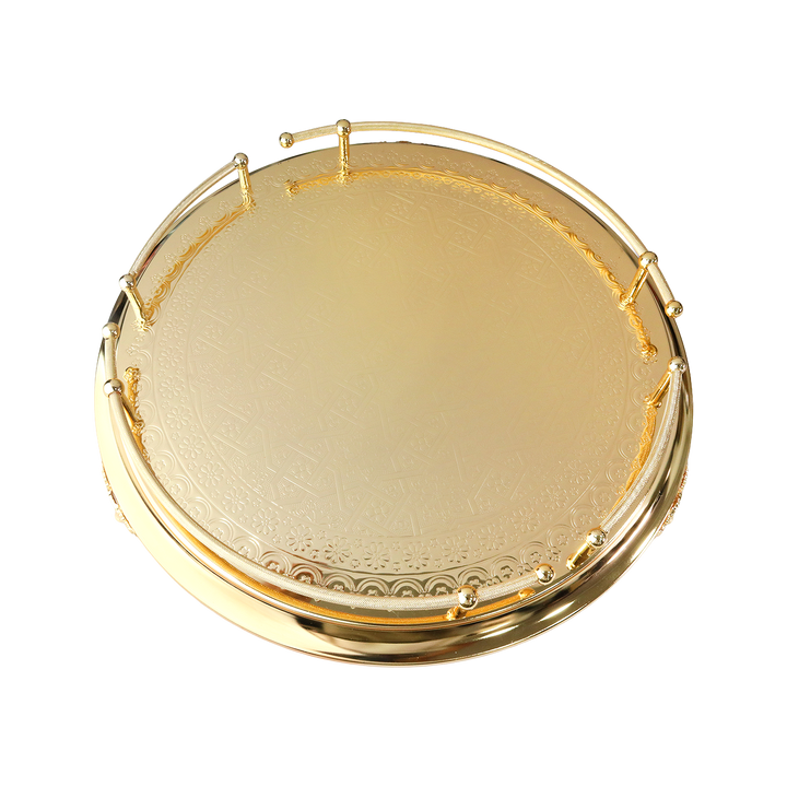 Plateau en métal doré 45cm