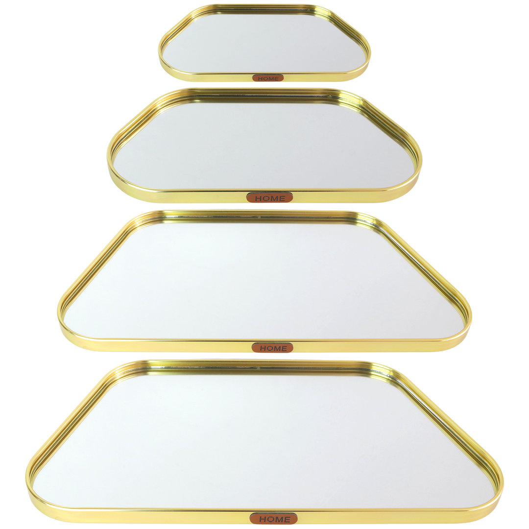 Set 4 plateaux miroir 30cm + 35cm + 40cm + 44cm