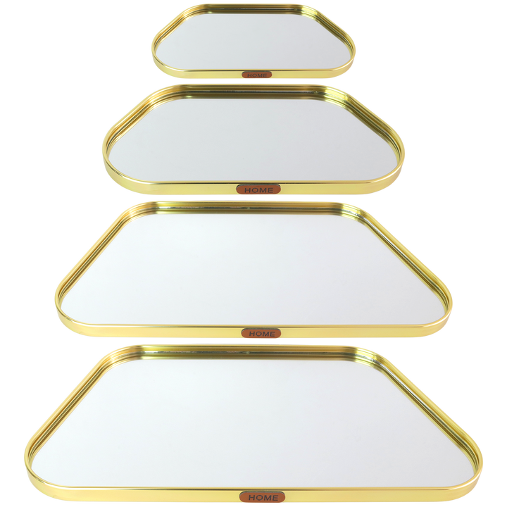Set 4 plateaux miroir 30cm + 35cm + 40cm + 44cm